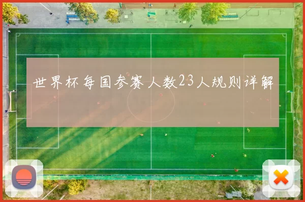 世界杯每国参赛人数23人规则详解